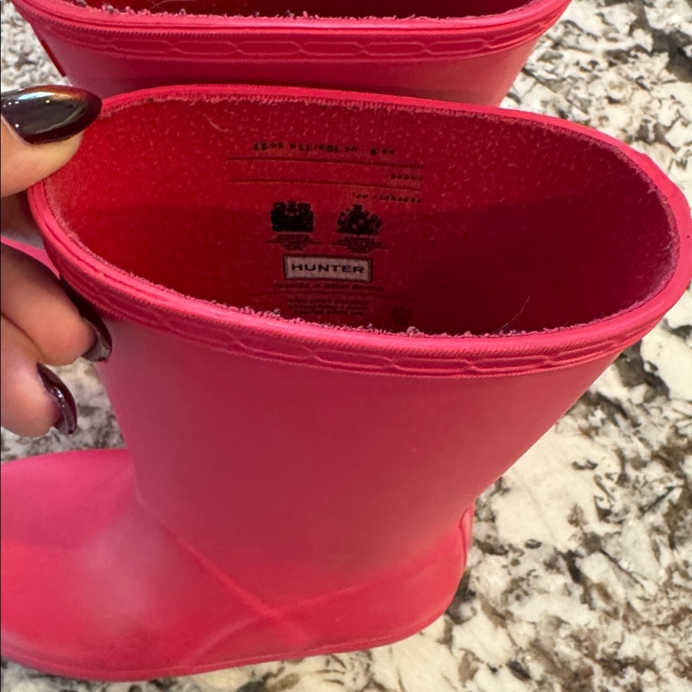 Hot Pink Kids Hunter Rain boots Size US 10 - Picture 5 of 8